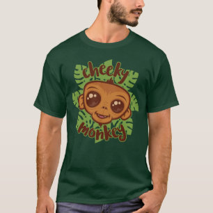 Schmuseaffe Süße Cartoon-Primate-Zeichnung T-Shirt