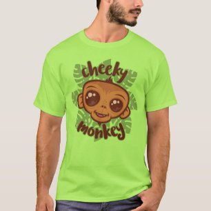 Schmuseaffe Süße Cartoon-Primate-Zeichnung T-Shirt