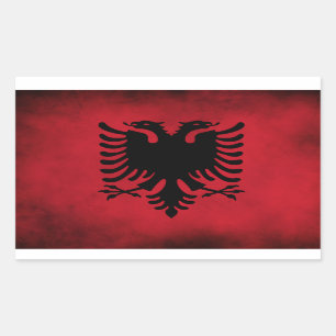 Schmutz-albanische Flagge [hohe Qualität] Rechteckiger Aufkleber