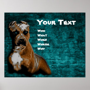 Schmutz-Amerikaner Pitbull Terrier Porträt Poster