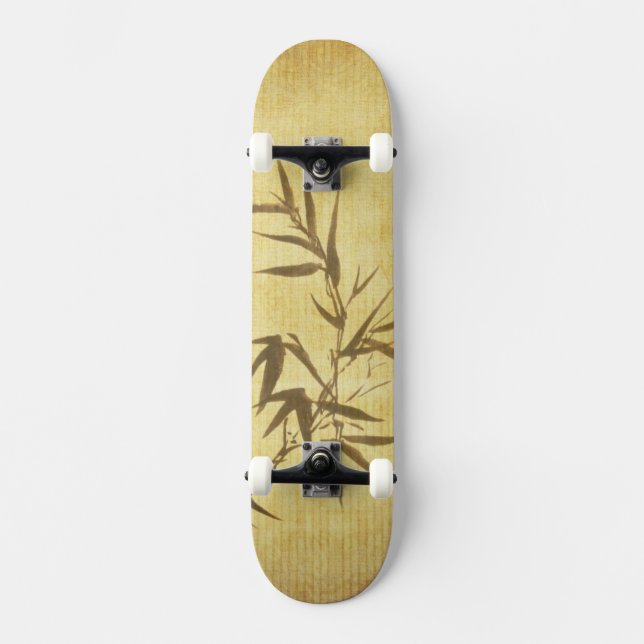 Schmutz befleckter Bambuspapierhintergrund Skateboard (Vorderseite)