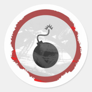 Schmutz-Bomben-Zeichen Runder Aufkleber