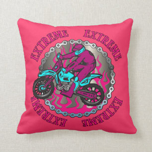 Schmutz-Fahrrad-Pullover-Rosa-Mädchen-dekoratives Kissen
