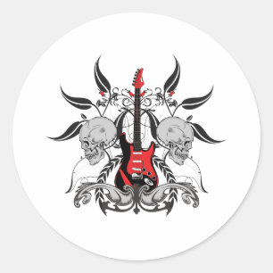 Schmutz-Gitarre Runder Aufkleber