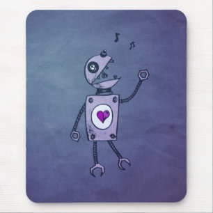 Schmutz-glücklicher Gesang-Retro Roboter Mousepad
