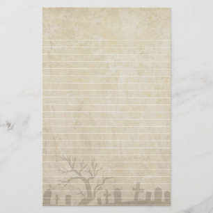 Schmutz mit Friedhof und toten Bäumen Briefpapier
