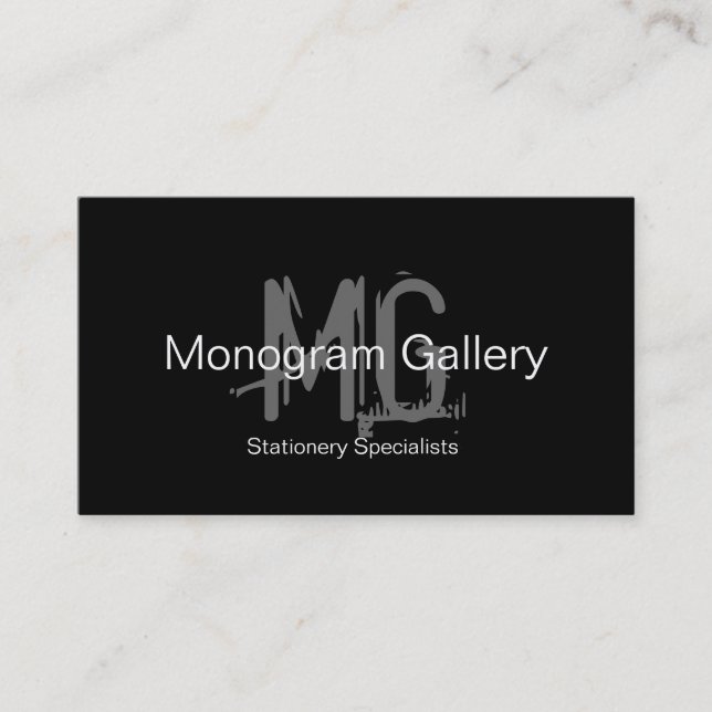 Schmutz-Monogramm-kundengerechte Visitenkarte (Vorderseite)