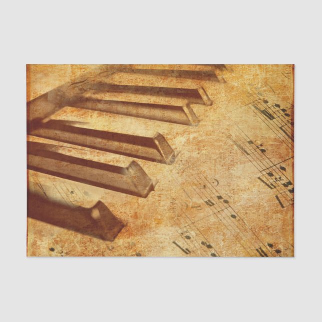 Schmutz-Musik-Blatt-Klavier-Schlüssel Seidenpapier (Vorderseite)