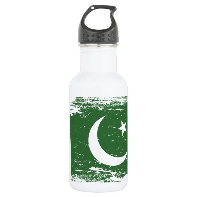 Schmutz-Pakistan-Flagge Trinkflasche (Vorderseite)