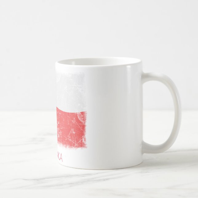 Schmutz-Polen-Flagge Kaffeetasse (Rechts)