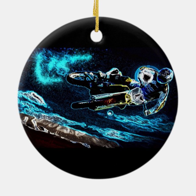 Schmutz radfahrender Motocross, der Keramikornament (Hinten)