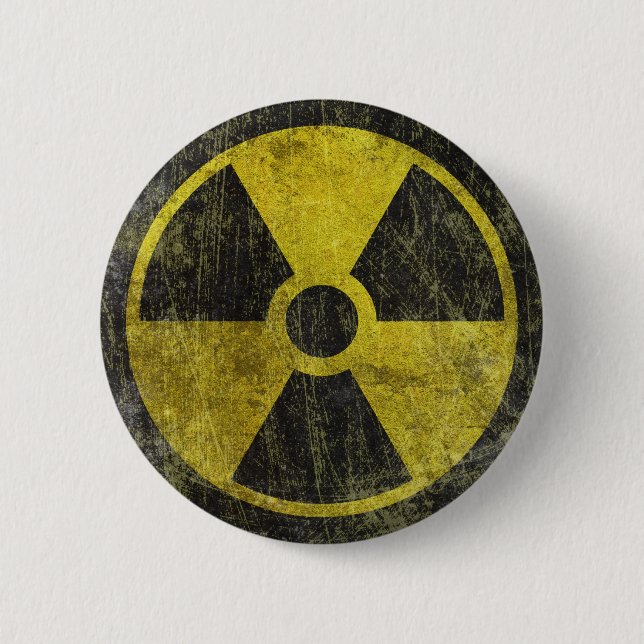 Schmutz-radioaktives Symbol Button (Vorderseite)