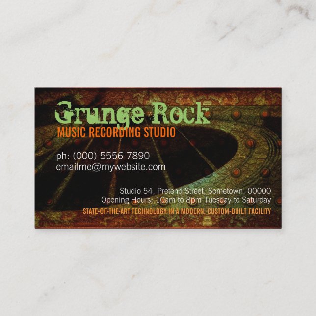 Schmutz-Rock-Gitarren-Musik-Studio-Visitenkarte Treuekarte (Vorderseite)