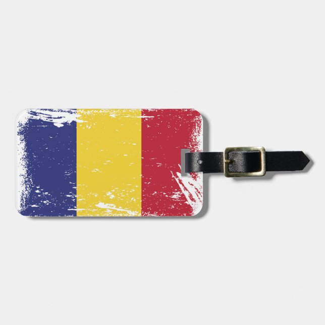 Schmutz-Rumänien-Flagge Gepäckanhänger (Vorderseite horizontal)