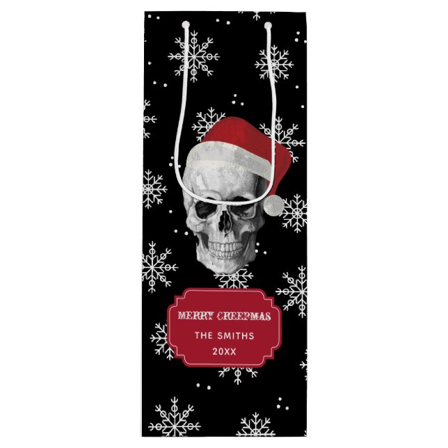 Schmutz-Schädel Sankt Geschenktüte Für Weinflaschen (Vorderseite)
