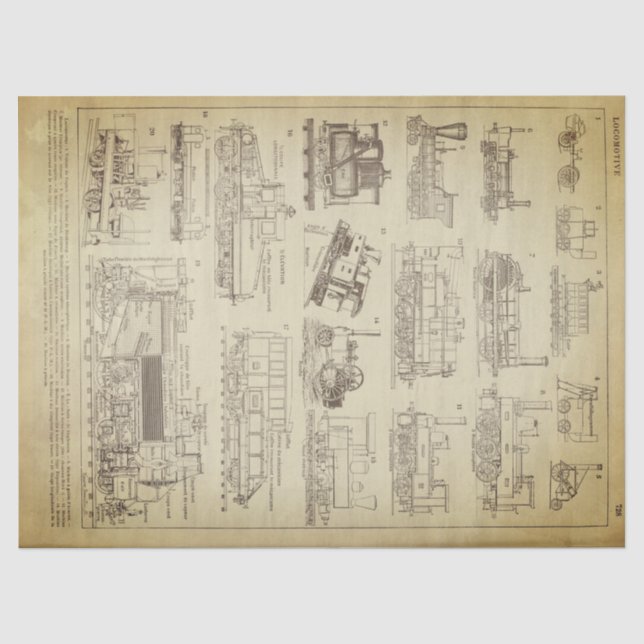 Schmutz sich fortbewegendes Decoupage Blatt Seidenpapier (Vorderseite)
