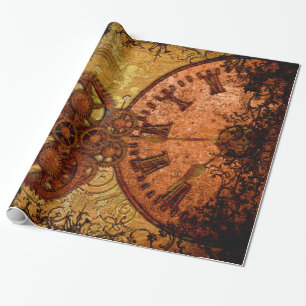 Schmutz Steampunk Gang und Uhr Geschenkpapier