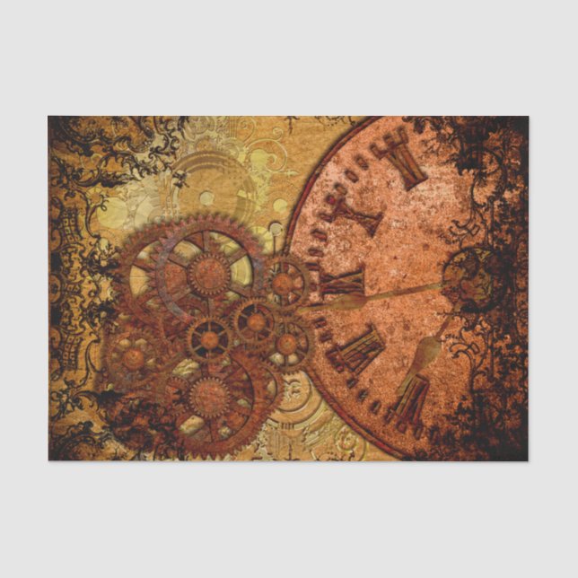 Schmutz Steampunk Gang und Uhr Seidenpapier (Vorderseite)