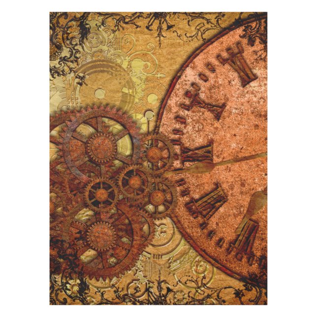 Schmutz Steampunk Gang und Uhr Tischdecke (Vorderseite)