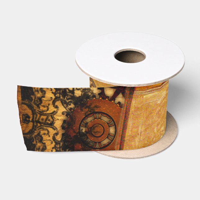 Schmutz Steampunk Gänge Satinband (Spule)