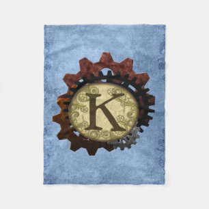 Schmutz Steampunk übersetzt Monogramm-Buchstaben  Fleecedecke