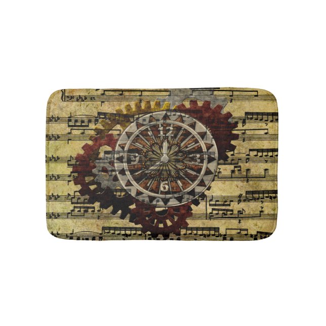 Schmutz Steampunk Uhren und Gänge Badematte (Vorderseite)
