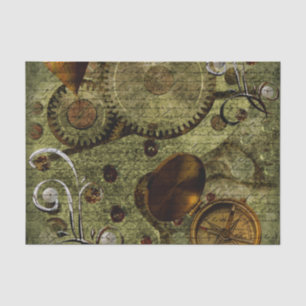 Schmutz Steampunk Uhren und Gänge Seidenpapier