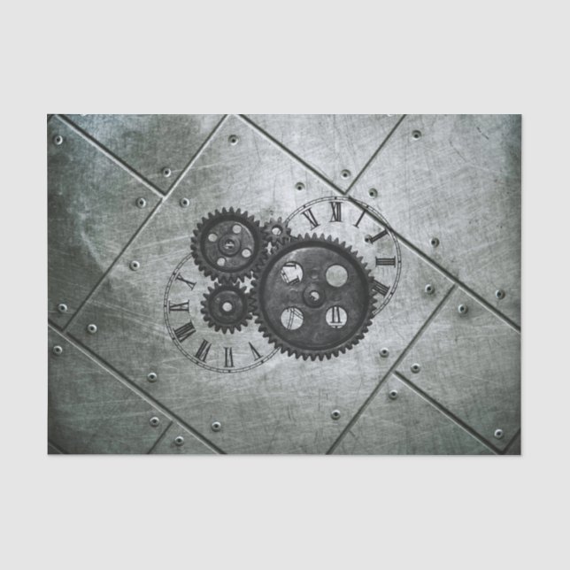 Schmutz Steampunk Uhren und Gänge Seidenpapier (Vorderseite)