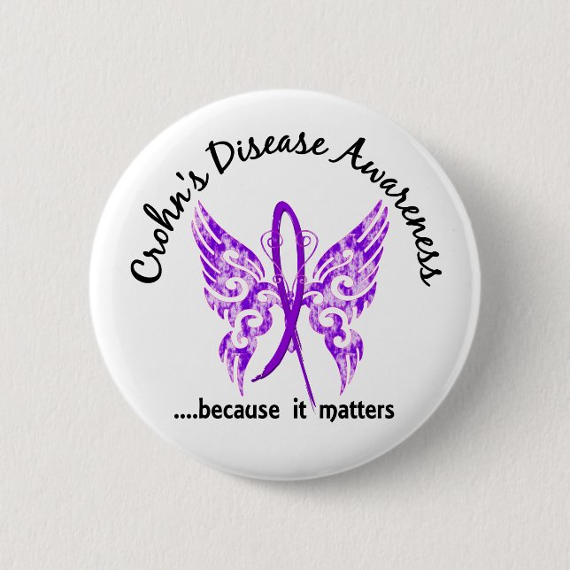 Schmutz-Tätowierungs-Schmetterling6,1 Crohns Button (Vorderseite)
