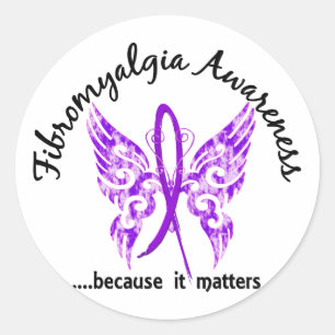 Schmutz-Tätowierungs-Schmetterling6,1 Fibromyalgi Runder Aufkleber