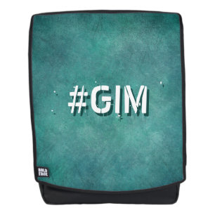 Schmutz-Türkishintergrund. Lustiger Text. Gim Rucksack