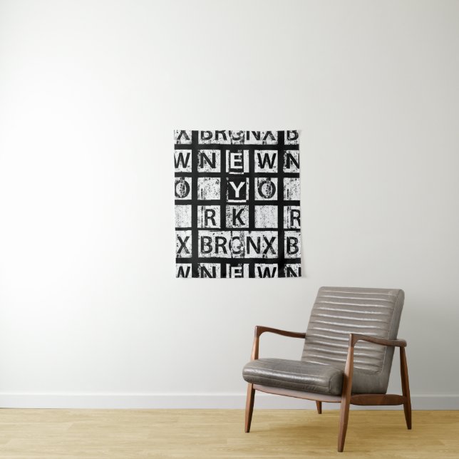 Schmutz-Typografie Bronx New York | Wandteppich (Beispiel)