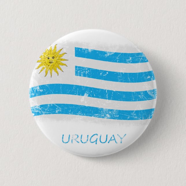 Schmutz-Uruguay-Flagge Button (Vorderseite)