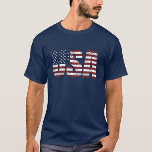 Schmutz USA-Buchstaben stellen die amerikanische T-Shirt