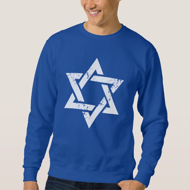 Schmutz-weißer Davidsstern Sweatshirt (Vorderseite)