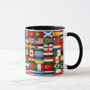 Schmutz-Weltflaggen-Collagen-Entwurf Tasse