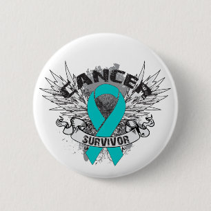 Schmutz Winged Band-Eierstockkrebs-Überlebender Button