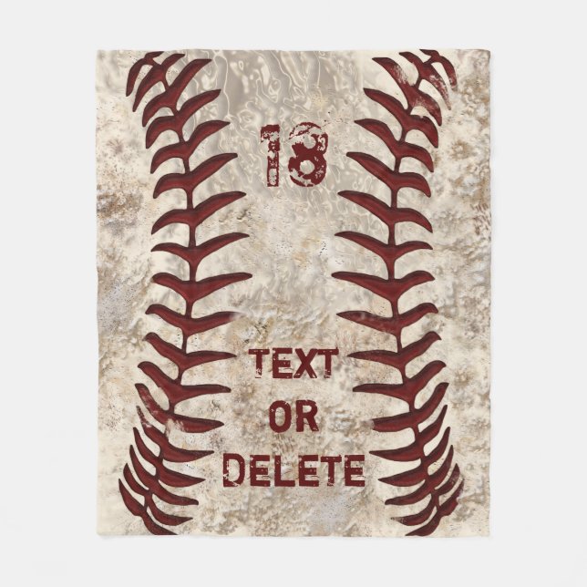 Schmutzige Baseball-Decke mit IHRER ZAHL und NAMEN Fleecedecke (Vorderseite)