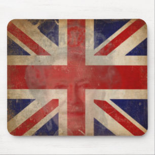 Schmutzige BRITISCHE Flagge Mousepad mit Königin