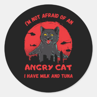 Schmutzige Katze. Funny Cat Beast. Mischous Cat Runder Aufkleber