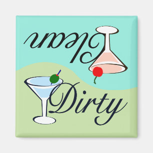 Schmutzige Martini-Spülmaschine Magnet
