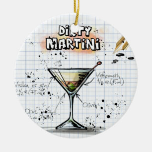 Schmutzige Martini-Verzierung rund Keramikornament