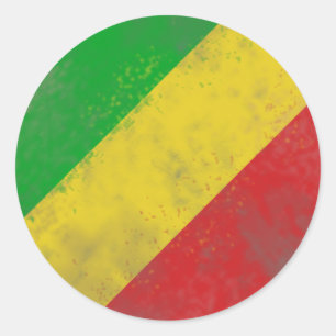 Schmutzige Rasta farbige Stangen Runder Aufkleber