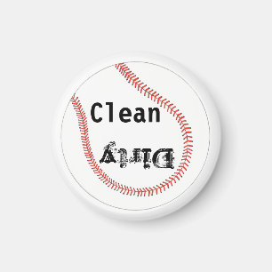 Schmutzige saubere Baseball-Spülmaschinen-Magneten Magnet