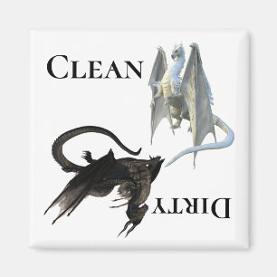 Schmutzige saubere Geschirrspülermagnet-Drache Magnet