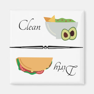 Schmutzige saubere Geschirrspülermagnet-Taco-Avoca Magnet