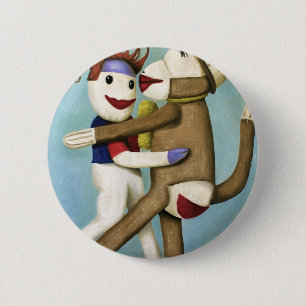 Schmutzige Socken, die den Tango tanzen Button