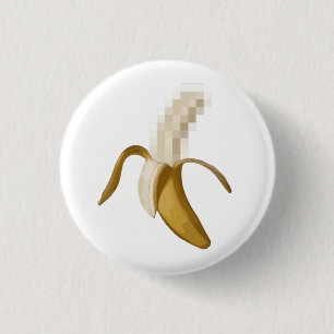 Schmutzige zensierte abgezogene Banane Button