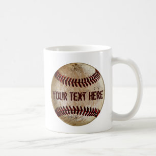 Schmutziger alter Baseballbecher mit IHREM TEXT Kaffeetasse