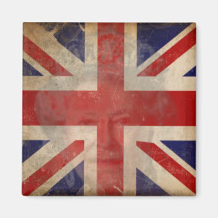Schmutziger BRITISCHER Flaggen-Magnet mit Königin Magnet
